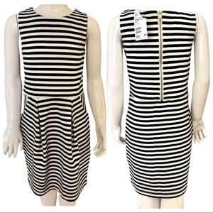 NWT H&M Ponte Knit Striped Sleeveless Dress Navy & White Summer Casual Size 4/6Y